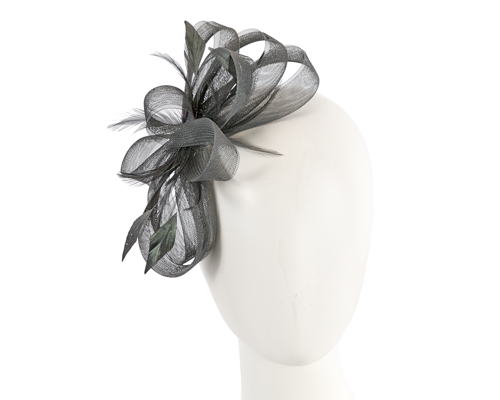 Custom made charcoal fascinator by Cupids Millinery - Hats From OZ