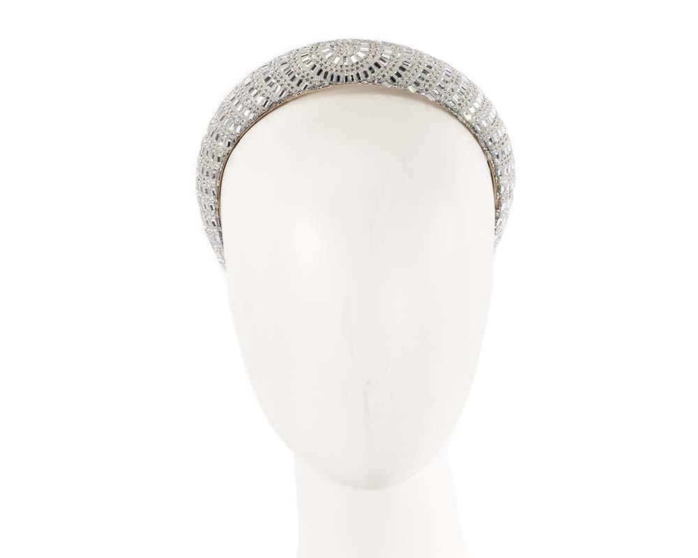 Silver crystal covered fascinator headband by Max Alexander - Hats From OZ