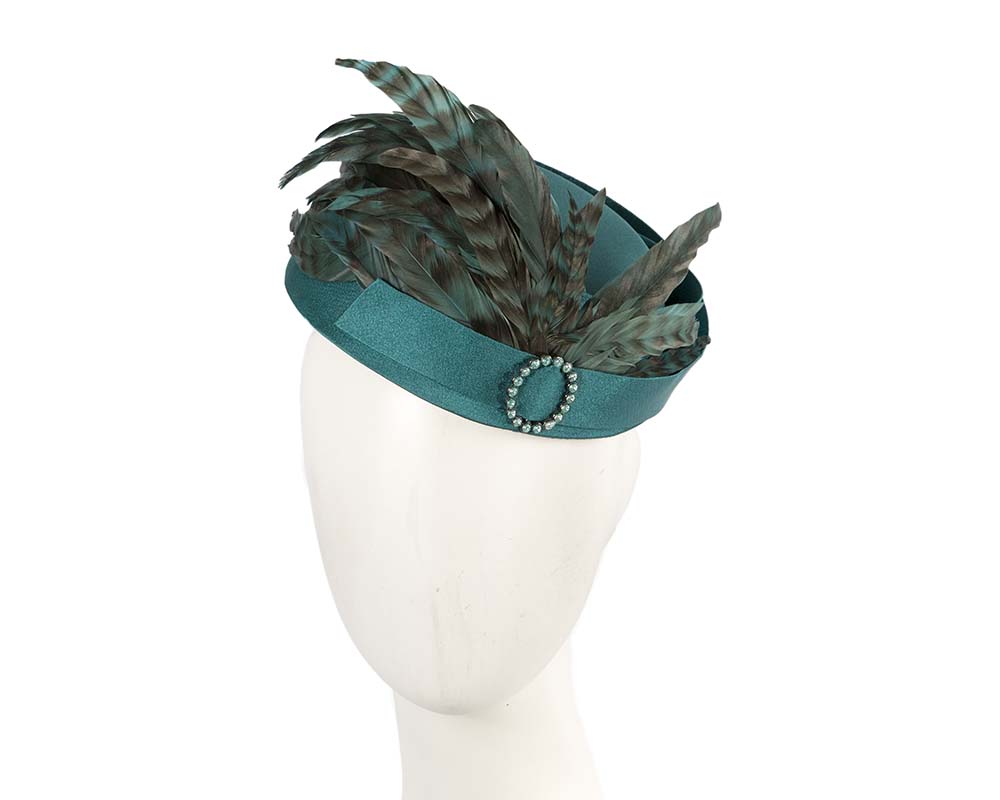 Bespoke teal green fascinator hat by Cupids Millinery - Hats From OZ
