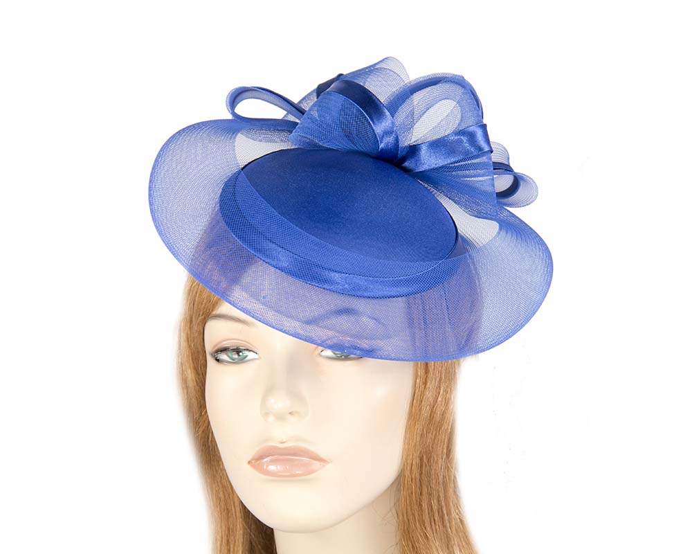 Royal blue custom made cocktail pillbox hat - Hats From OZ