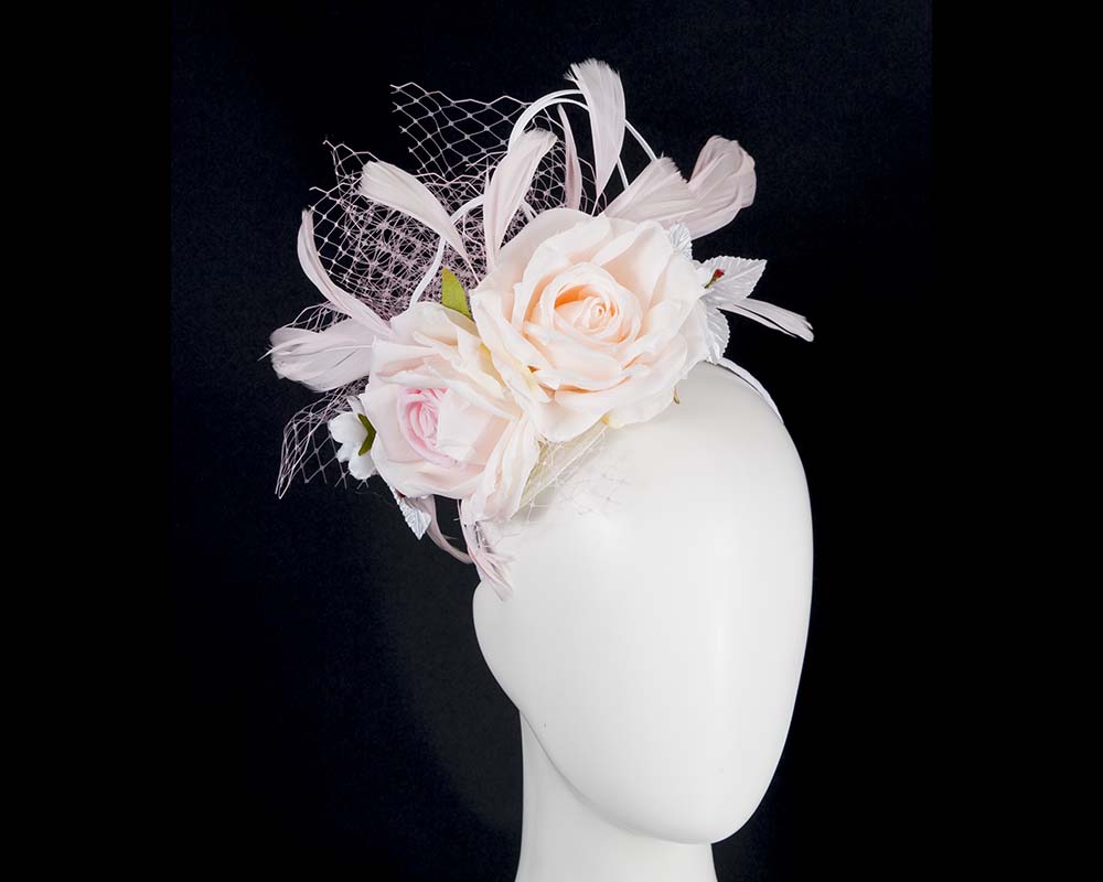 Pink flower fascinator headband V10 - Hats From OZ