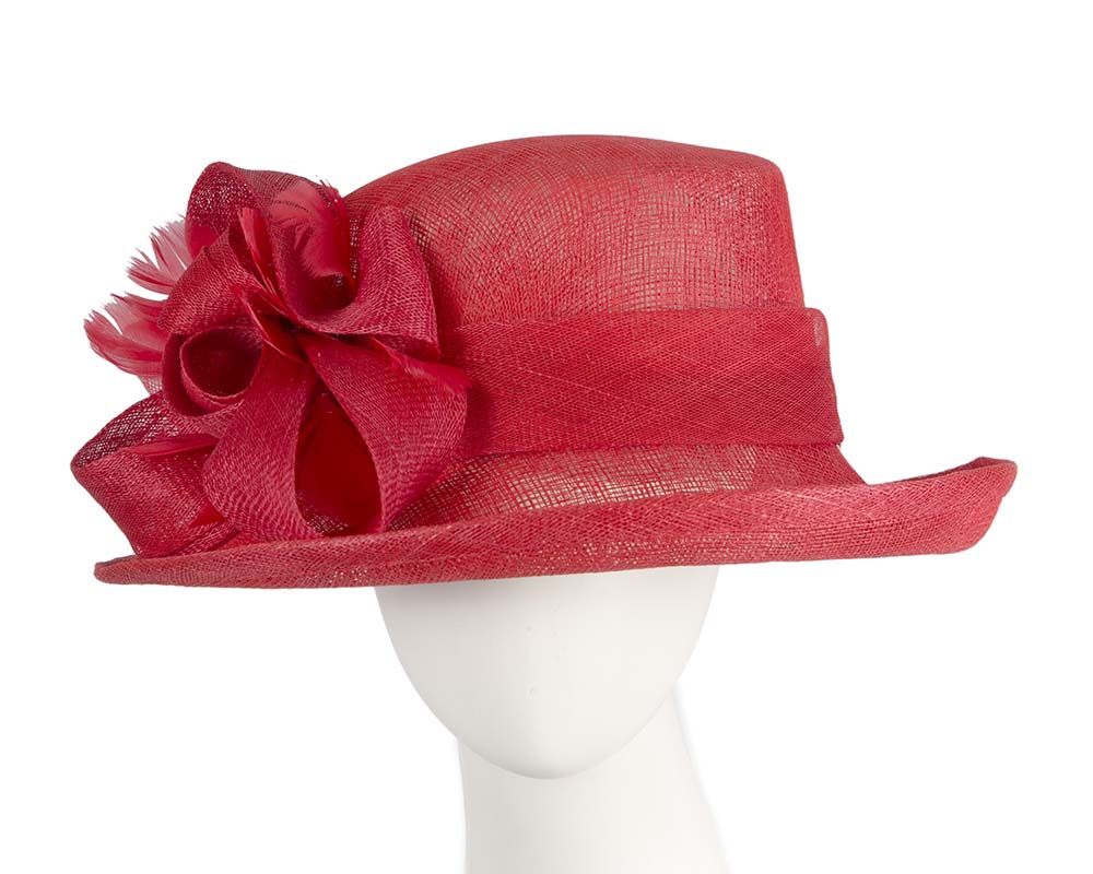 Red sinamay racing hat - Hats From OZ