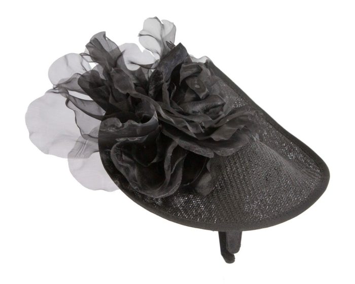 Exclusive black fascinator with flower by Fillies Collection - Hats From OZ
