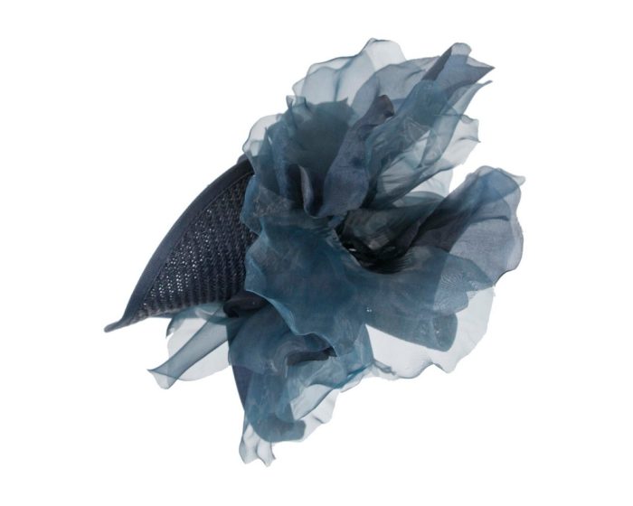 Exclusive navy fascinator with flower by Fillies Collection - Hats From OZ