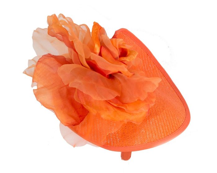 Exclusive orange fascinator with flower by Fillies Collection - Hats From OZ