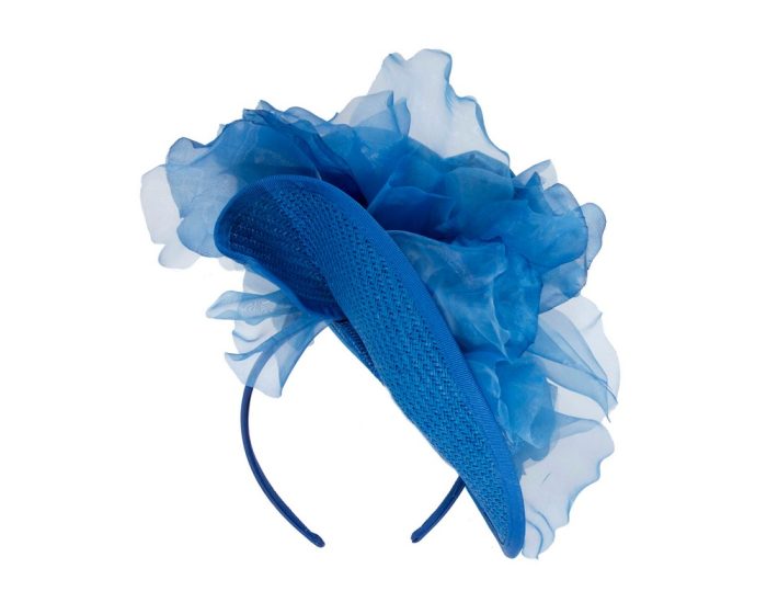 Exclusive blue fascinator with flower by Fillies Collection - Hats From OZ