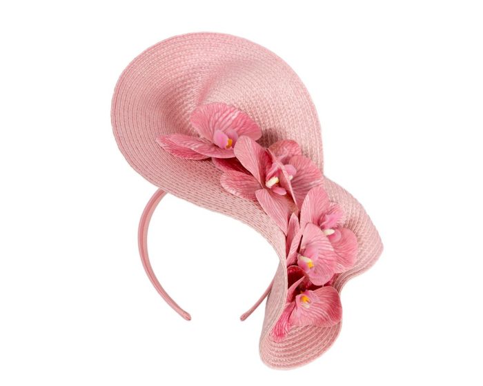 Large dusty pink fascinator with orchids by Fillies Collection - Hats From OZ