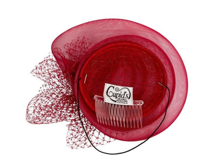 Custom made burgundy wine cocktail hat - Hats From OZ