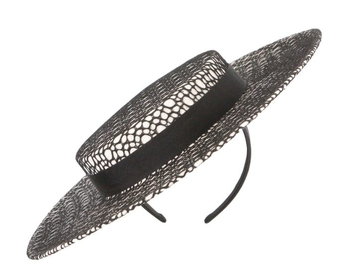 White & black Max Alexander Boater Hat - Hats From OZ